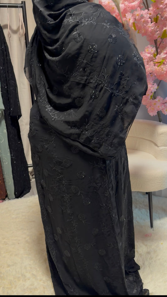 Black Flower Embroidery
